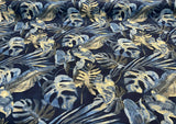 Waverly Falling Fronds Cotton Fabric - Night Swim Tropical Leaf Print, 54" Width (1 Yard)