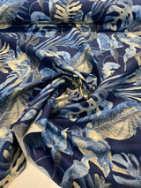 Waverly Falling Fronds Cotton Fabric - Night Swim Tropical Leaf Print, 54" Width (1 Yard)