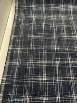 Hampton Plaid Woven Chenille Upholstery Fabric - Navy Domino Plaid, 54" Width (By The Yard)