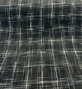 Hampton Plaid Woven Chenille Upholstery Fabric - Navy Domino Plaid, 54" Width (By The Yard)