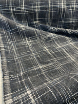Hampton Plaid Woven Chenille Upholstery Fabric - Navy Domino Plaid, 54" Width (By The Yard)