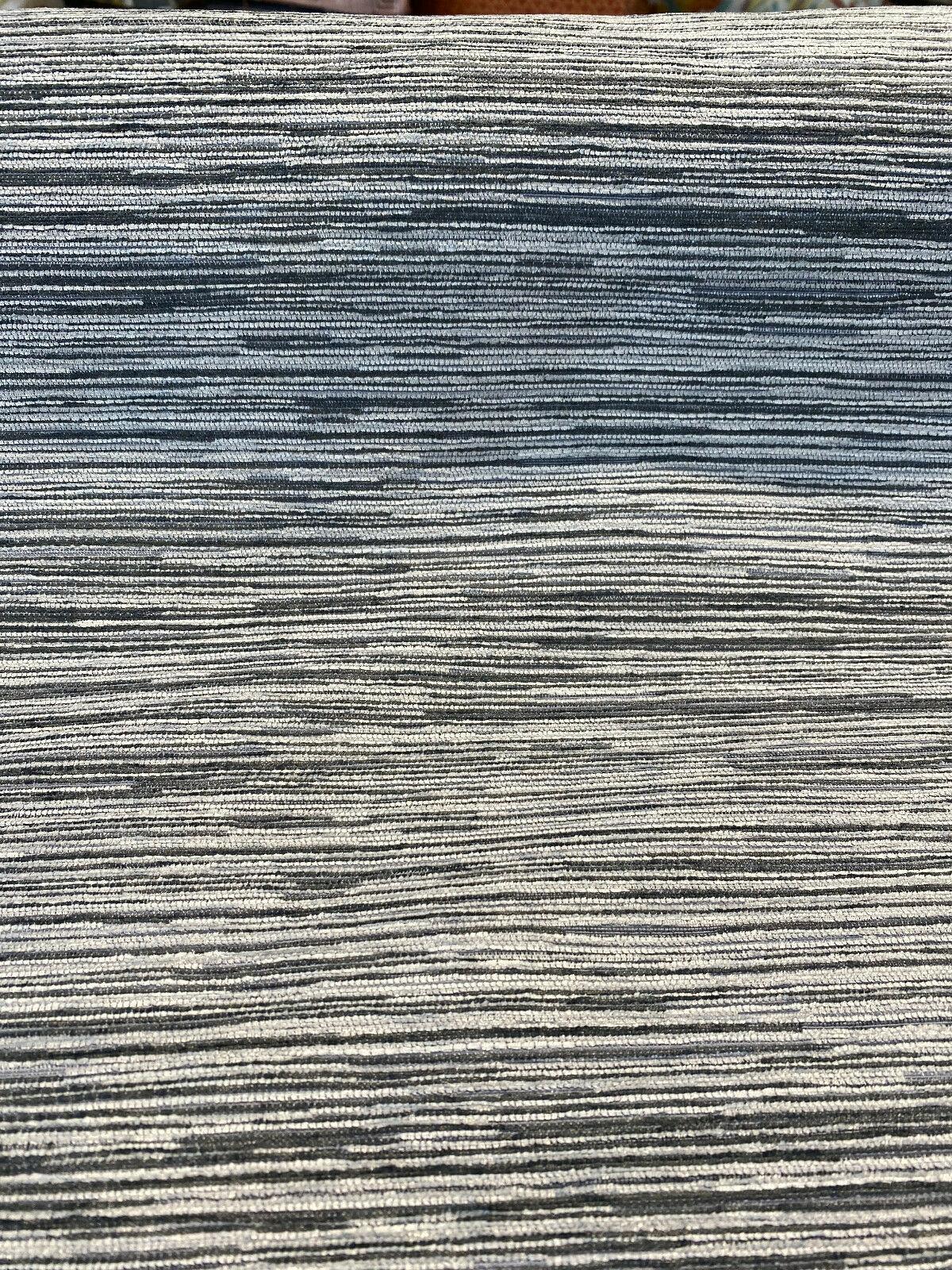 Calabria Shale Ribbed Chenille Upholstery Fabric - Grey Textured Ribbed, 56" Width (1 Yard)