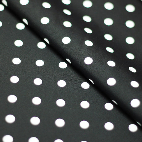 Polka Dots Nylon Spandex Fabric - Multiple Colors Small White Dots, 58/60" Width (1 Yard)
