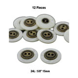 12 Pieces Ivory and Bronze Small Buttons 5/8 Inch
