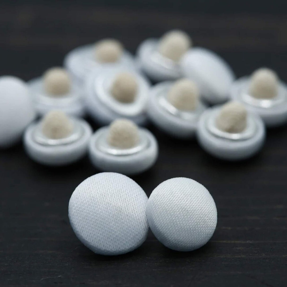 1 Dozen Bridal White Buttons with Canvas Backing 11.5 mm for Wedding Dresses & Gowns