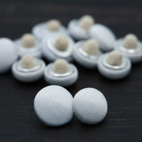 1 Dozen Bridal White Buttons with Canvas Backing 11.5 mm for Wedding Dresses & Gowns