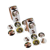 1 1/2" Realistic Cat Photo Paper Sticker Roll 100 Pc