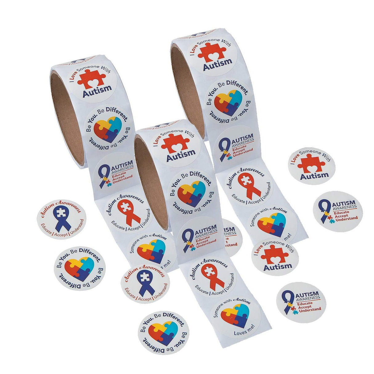 Bulk 100 Pieces Autism Awareness Sticker Roll