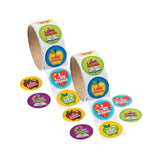 1 1/2" Multicolor I Love Reading Paper Sticker Roll 100 Pc