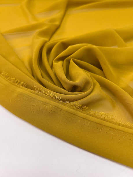 Yellow Polyester Crepe Fabric