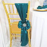 10 Pieces Satin Chair Sashes 8 by 108 inches Peacock
