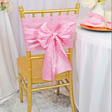 10 Pieces Crushed Taffeta Chair Sashes 9.5 x 108 inches Pink Rosy Charm