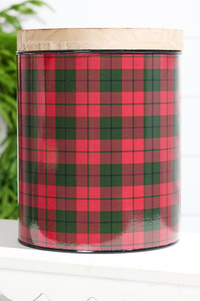 Festive Plaid Storage Canister Set of 2