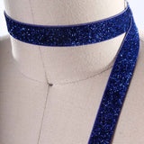 Royal Blue Glitter Elastic Trim 5/8” 2 Yards