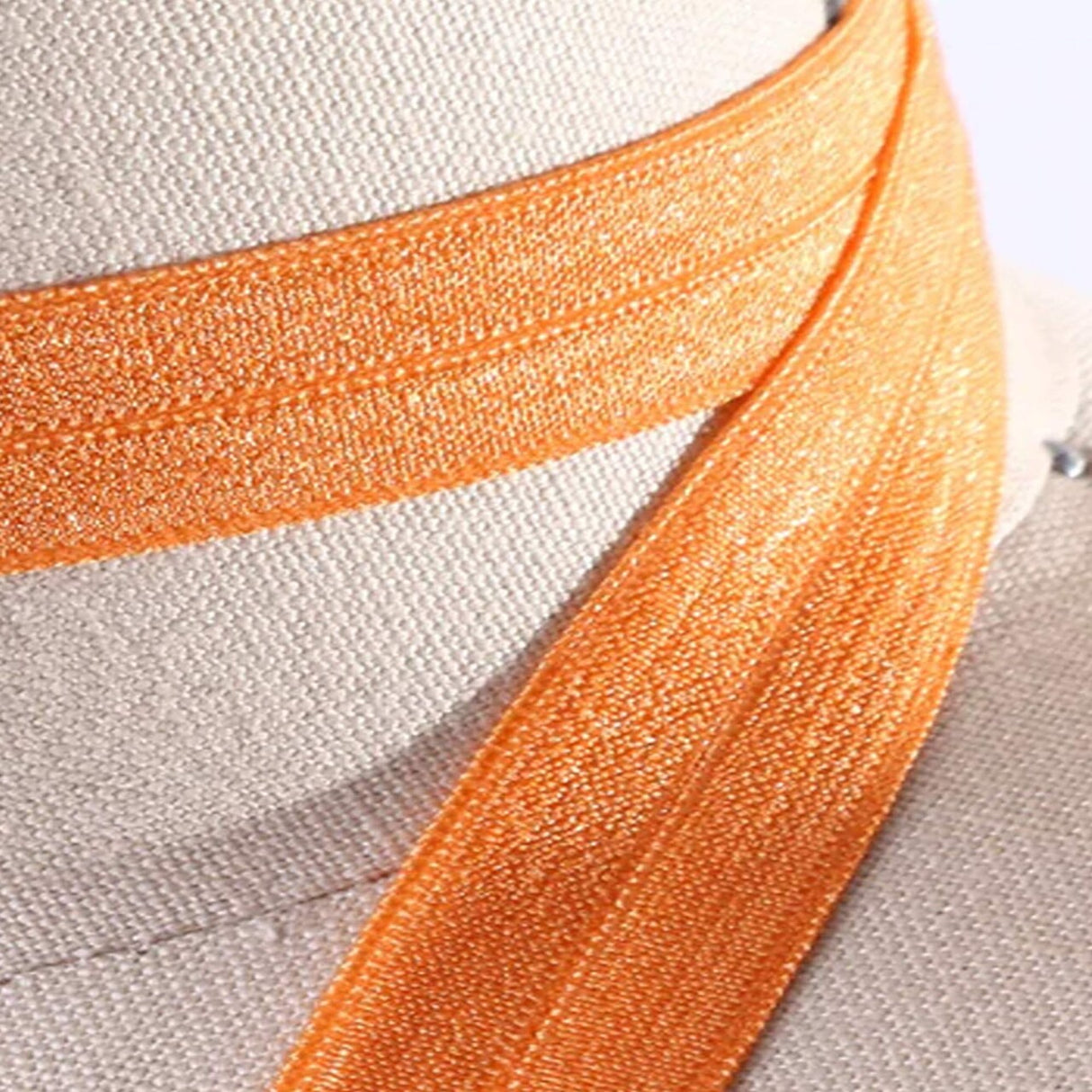 3 Yards Medium Orange Fold Over Elastic 5/8" Stretch Bias Trim for Hairbands & Masks