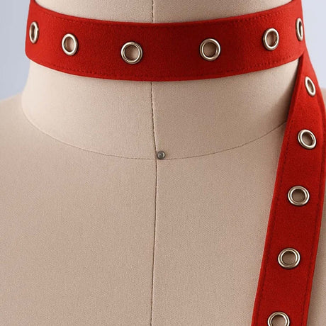 Red Cotton Grommet Tape 0.75" Twill Trim with Silver Eyelets for Sewing & DIY Crafts
