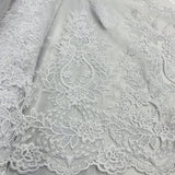 1 Yard Bridal Lace Fabric Embroidered on 100% Polyester Net Mesh
