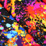 Graffiti Nylon Spandex Fabric - Rainbow Paint Splatter, Multi-Color, 58/60" Width (1 Yard)