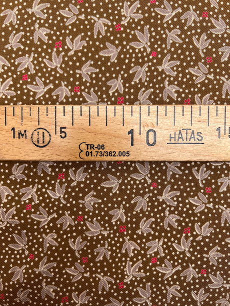 Acrylic Twill Floral Brown Beige
