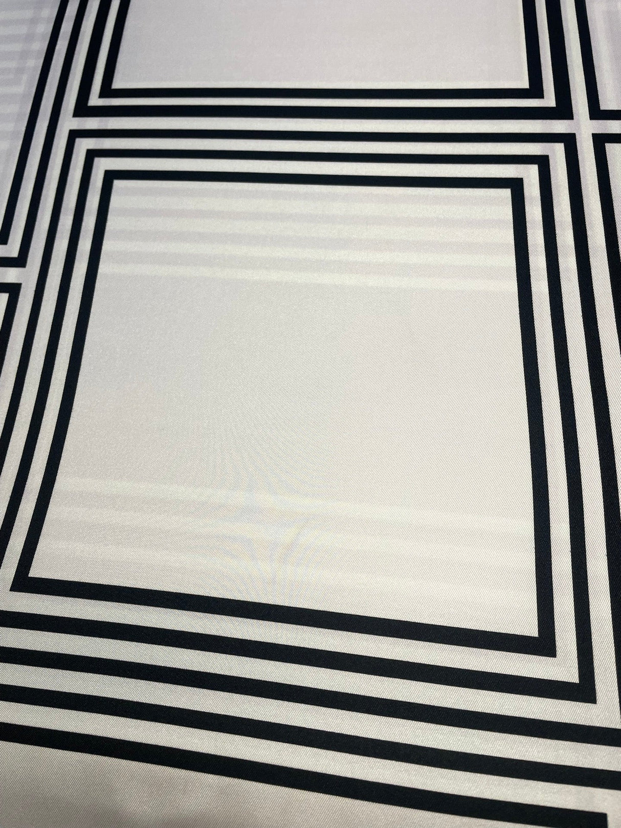 Printed Polyester Sateen Fabric Beige Black