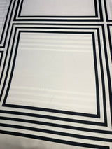 Printed Polyester Sateen Fabric Beige Black