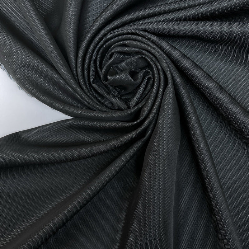 Wool Blend Jacquard Gray Black Fabric