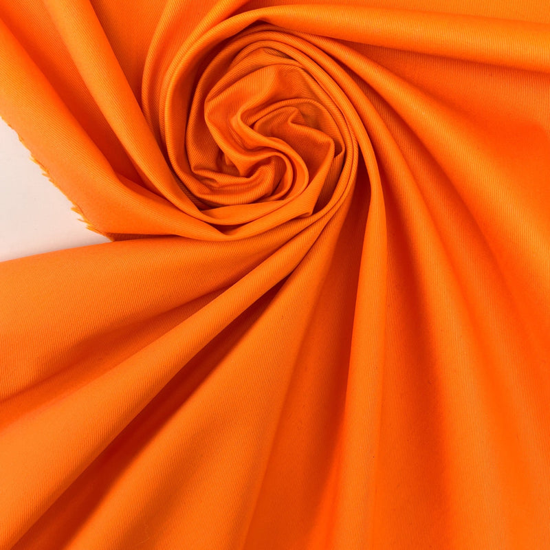 Polyester Cotton Melange Orange Fabric