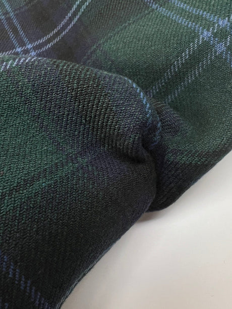 Wool Cotton Checked Tweed Coat Fabric