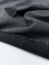 Wool Cotton Suiting Fabric Gray Black