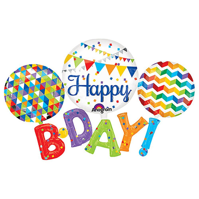 56 Inch Happy B-D-A-Y Foil Balloon