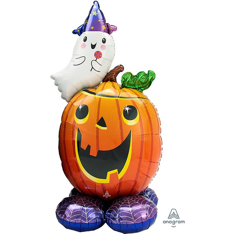 Halloween Pumpkin and Ghost AirLoonz Foil Balloon