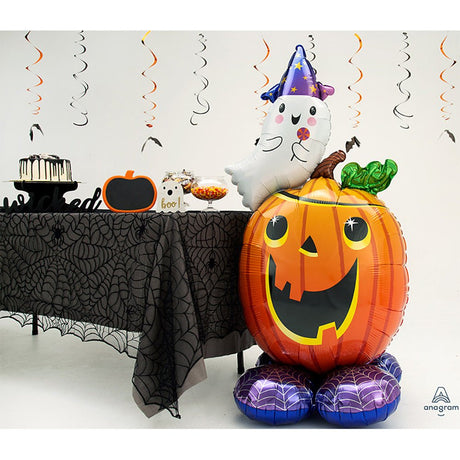 Halloween Pumpkin and Ghost AirLoonz Foil Balloon