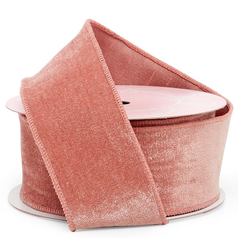 Premium Velvet Wired Ribbon - Pink, 2 1/2" x 10 Yards - 1 Roll