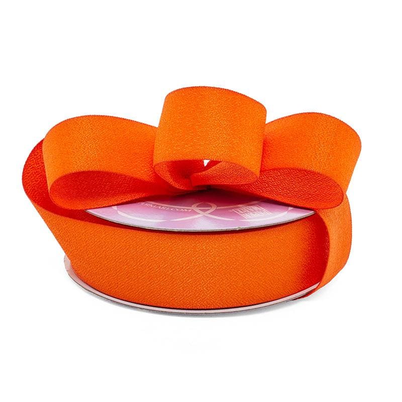 Elegancy Fabric Ribbon 1 1/2 '' X 25 yd Tangerine Color 1 / roll