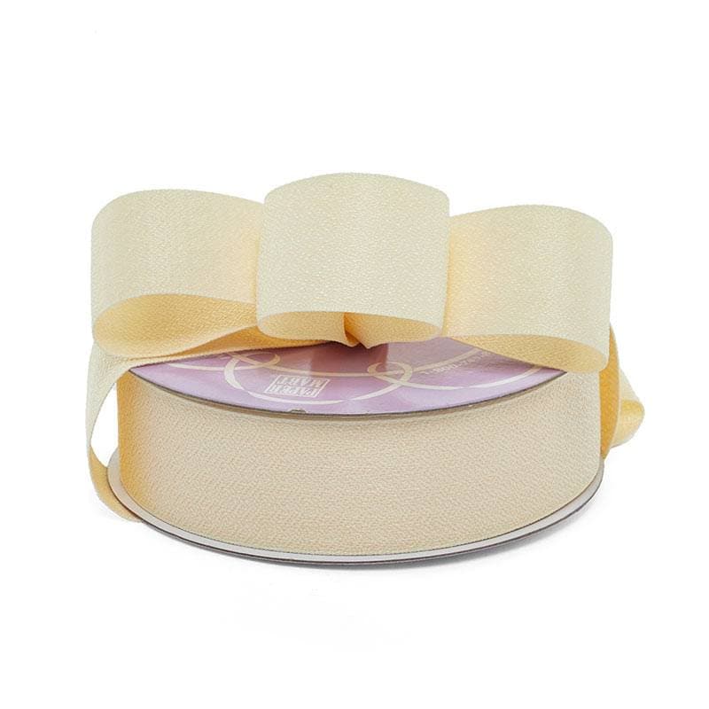 Elegancy Fabric Ribbon 1 1/2 '' X 25 yd Ivory Color 1 / roll