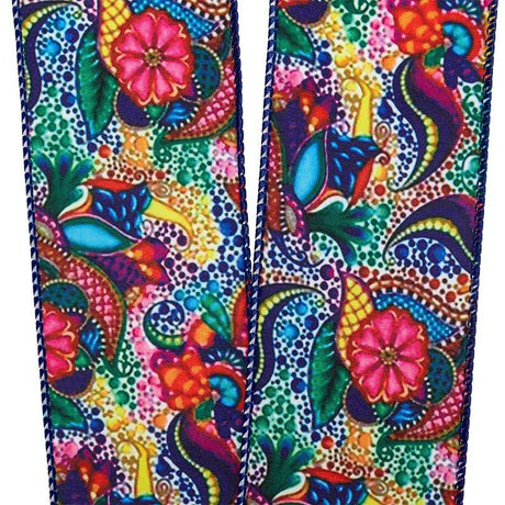 Floral Flourish Tapestry Wired Ribbon 2 1/2 '' X 10 yd - 1 / ROLL