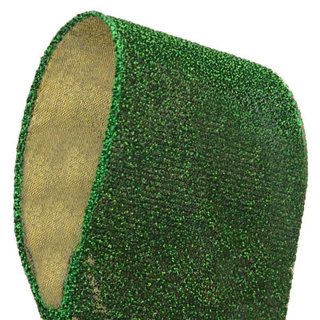 Cinta doble faz de lamé verde con brillo 2 1/2'' 10 yd - 1 / ROLLO