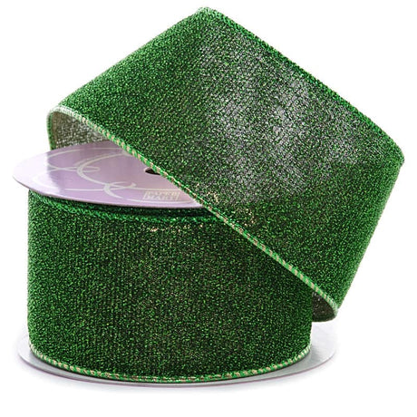 Cinta doble faz de lamé verde con brillo 2 1/2'' 10 yd - 1 / ROLLO