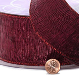 Patrician Metallic Wired Ribbon Burgundy Color 1 / ROLL