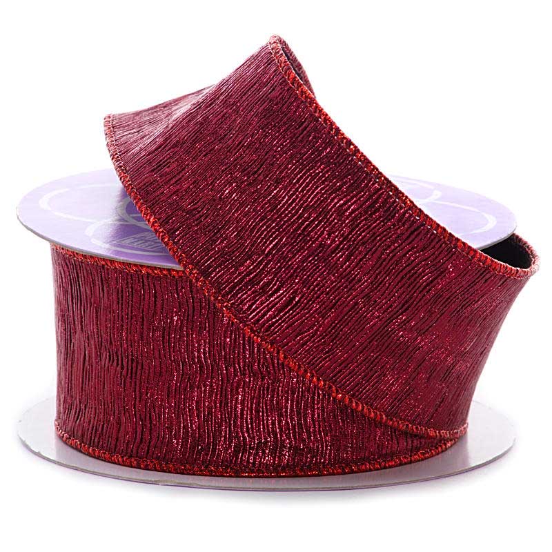 Patrician Metallic Wired Ribbon Burgundy Color 1 / ROLL