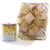 Metallic Open Mesh Tinsel Ribbon Gold Color 1 / ROLL