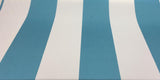 P Kaufmann Blue And White Stripes Soil And Stain Repellent Fabric - Blue And White Horizontal Stripes, 18" Repeat (1 Yard)