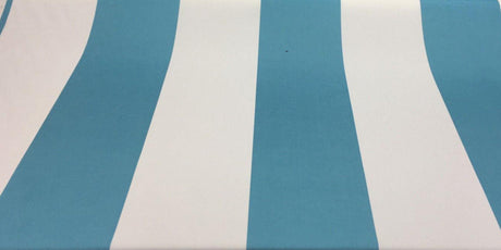 P Kaufmann Blue And White Stripes Soil And Stain Repellent Fabric - Blue And White Horizontal Stripes, 18" Repeat (1 Yard)