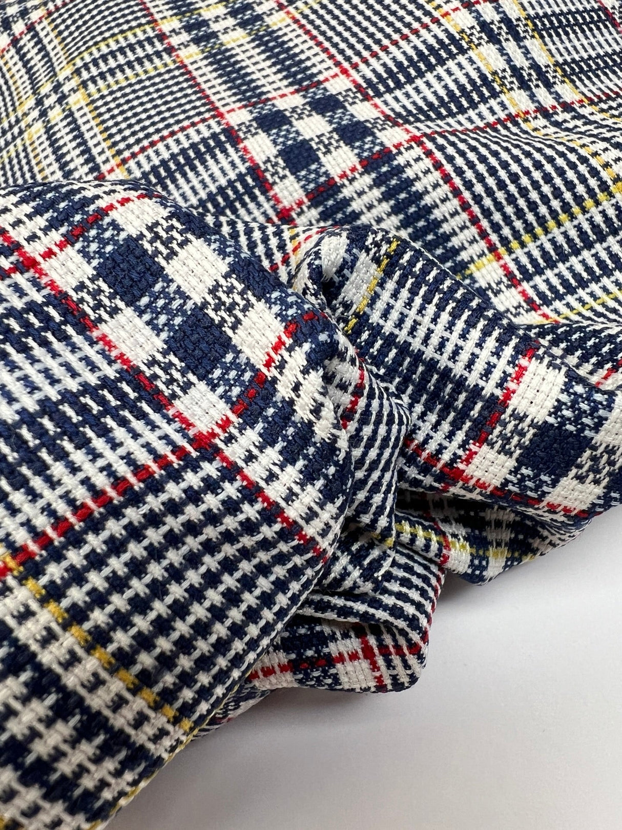 Polyamide Checked Suiting Fabric Blue