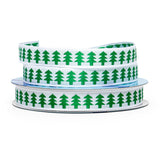 Pine Trees Fabric Ribbon Green Color 1 / ROLL