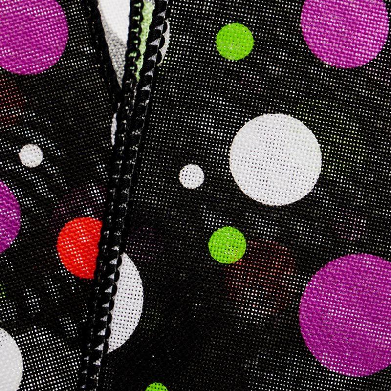 Mardi Gras Dots Wired Ribbon 2 1/2 '' X 10 yd - 1 / ROLL