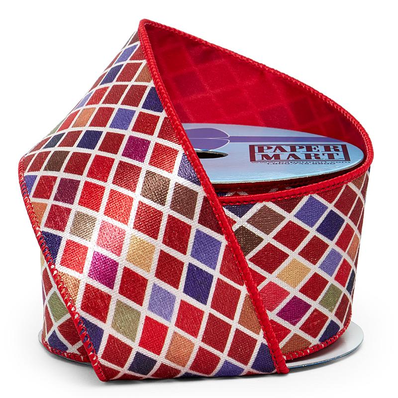 Harlequin Wired Ribbon 2 1/2 '' X 10 yd Colorful Velour Color 1 / ROLL