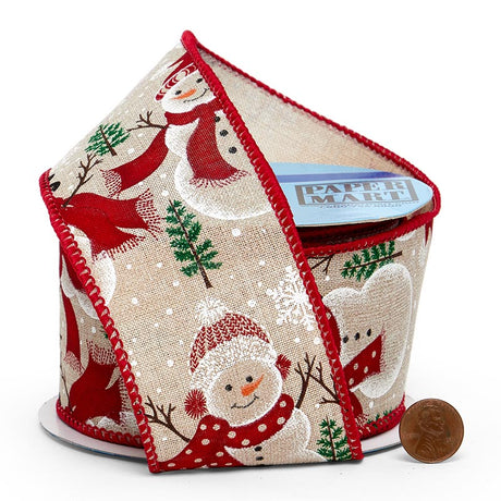 Traditional Snowmen Linen 2 1/2 '' X 10 yd - 1 / ROLL