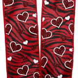 Glitter Hearts On Zebra Striped Ribbon 2 1/2 '' X 10 yd - 1 / ROLL
