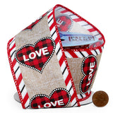"Love" On Plaid Hearts Ribbon 2 1/2 '' X 10 yd - 1 / ROLL